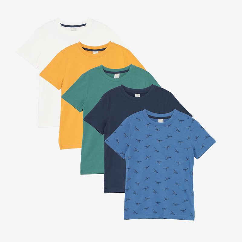 YAMP - Camiseta Niño Pack de 5 unidades Manga corta de Algodón Yamp 