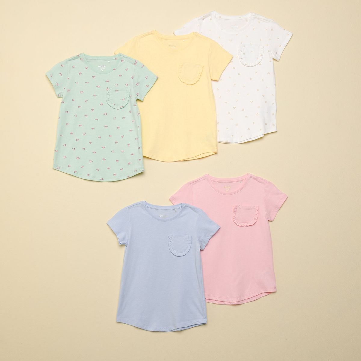 YAMP - Camiseta Niña Pack de 5 unidades Manga corta Yamp