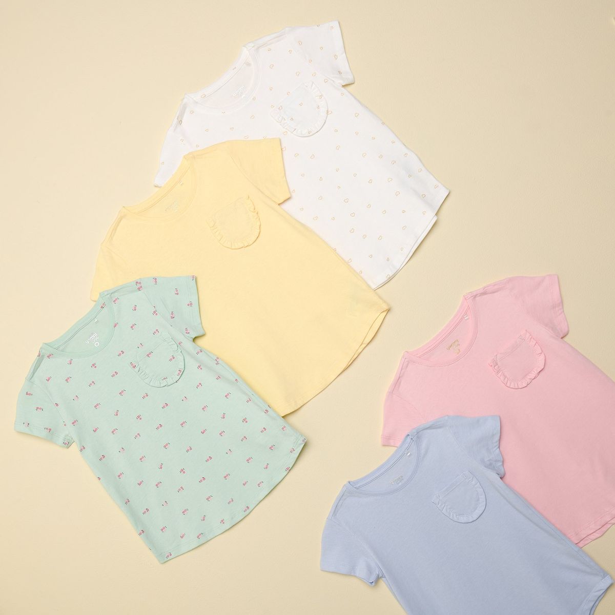 YAMP - Camiseta Niña Pack de 5 unidades Manga corta Yamp