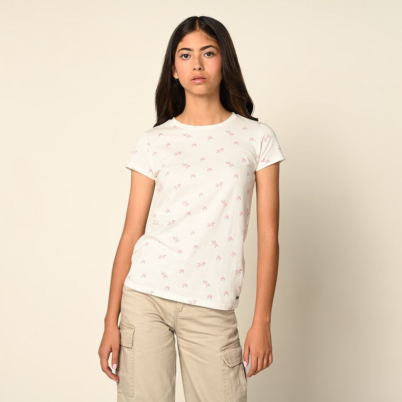 ELV - Camiseta Niña con Estampado Manga corta Algodón ELV