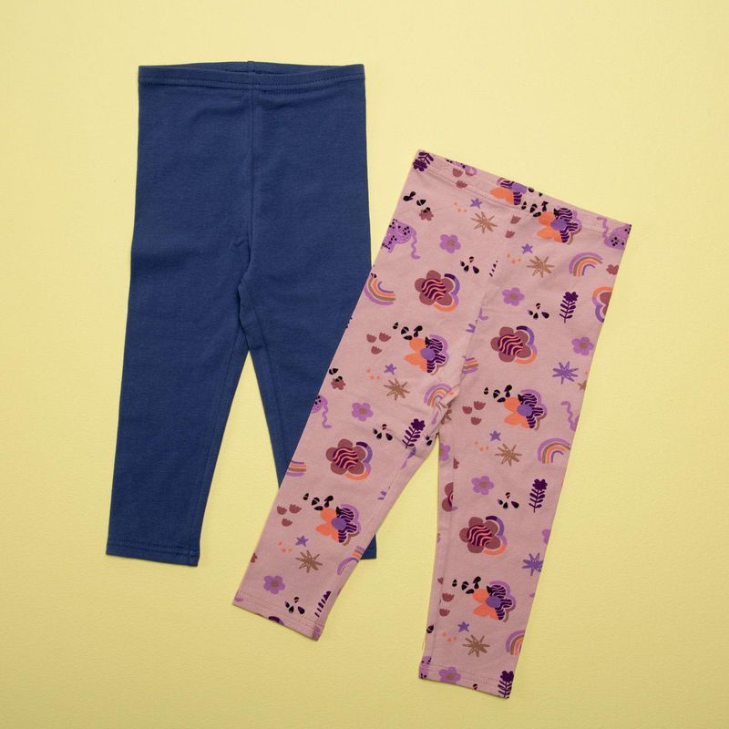 YAMP - Leggings Bebé niña Pack de 2 unidades Cintura elásticada Algodón Yamp 