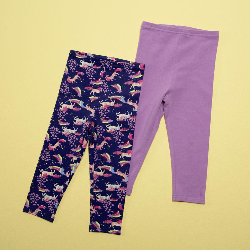 YAMP - Leggings Bebé niña Pack de 2 unidades Cintura elásticada Algodón Yamp 