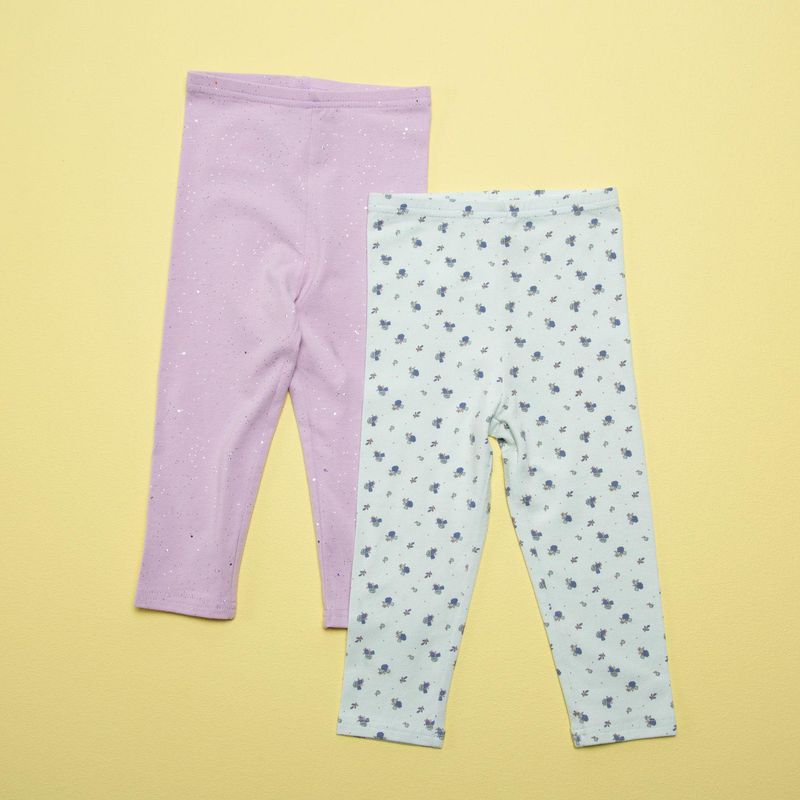 YAMP - Leggings Bebé niña Pack de 2 unidades Cintura elásticada Algodón Yamp 