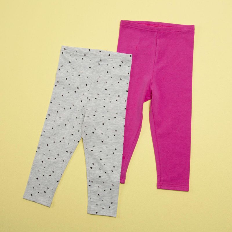 YAMP - Leggings Bebé niña Pack de 2 unidades Cintura elásticada Algodón Yamp 