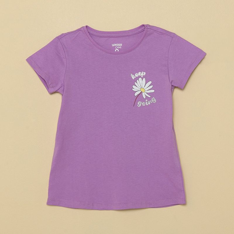 YAMP - Camiseta Niña con Estampado Manga corta Algodón Yamp