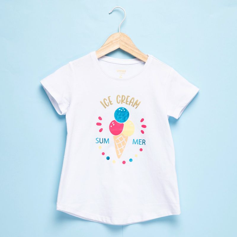 YAMP - Camiseta Niña con Estampado Manga corta Algodón Yamp