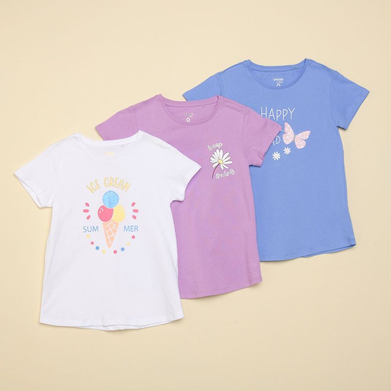 YAMP - Camiseta Niña con Estampado Manga corta Yamp