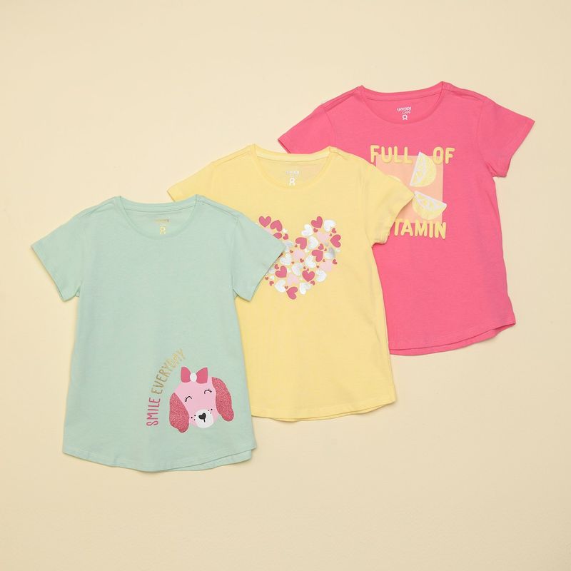YAMP - Camiseta Niña con Estampado Manga corta Yamp