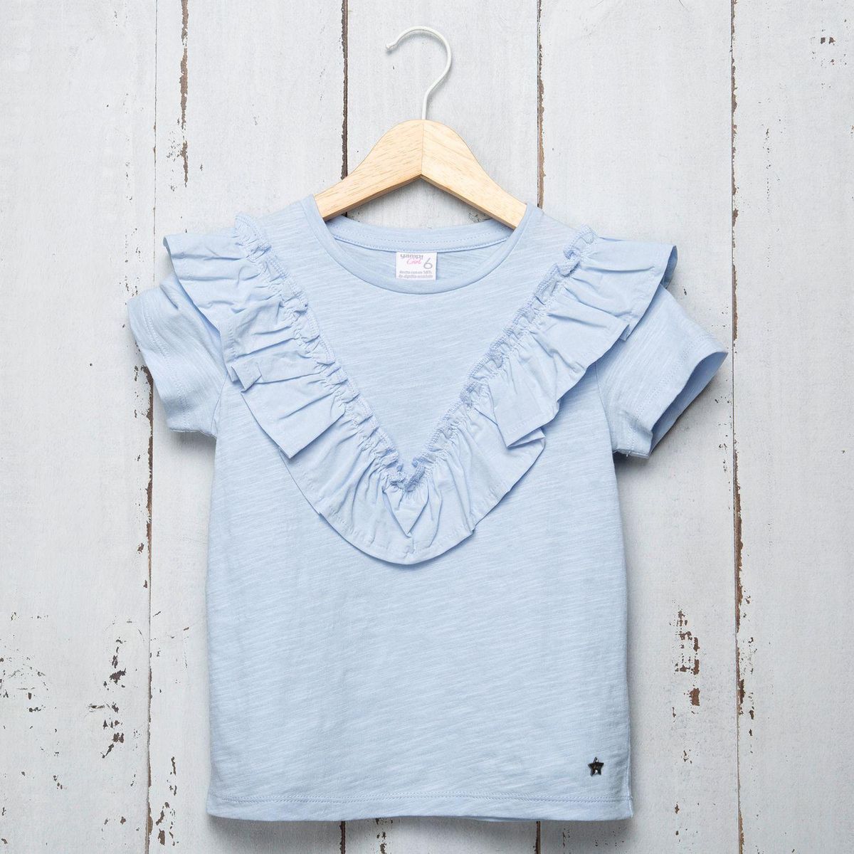 YAMP - Camiseta Niña con Boleros Manga corta Algodón Yamp