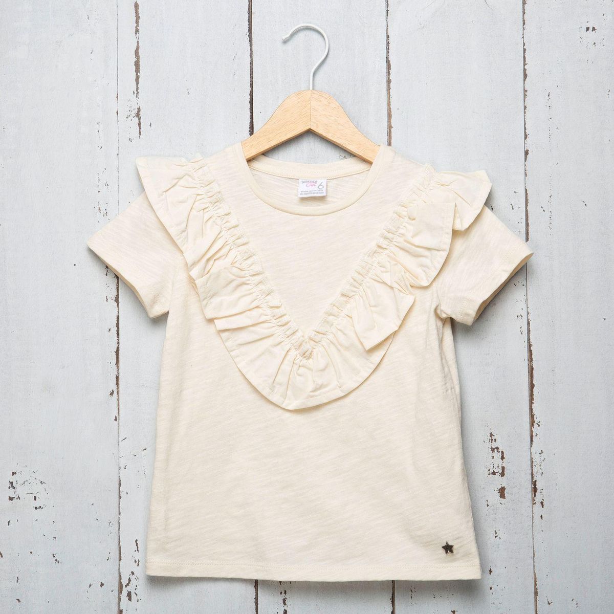YAMP - Camiseta Niña con Boleros Manga corta Algodón Yamp