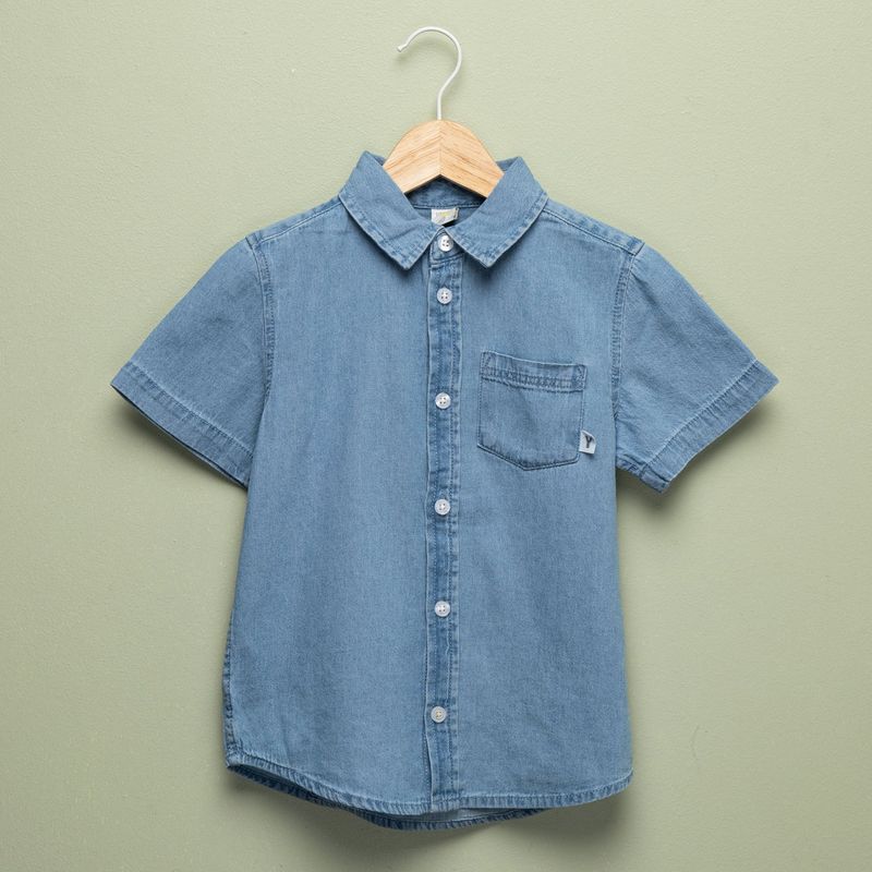 YAMP - Camisa Niño Denim Manga corta Algodón Yamp