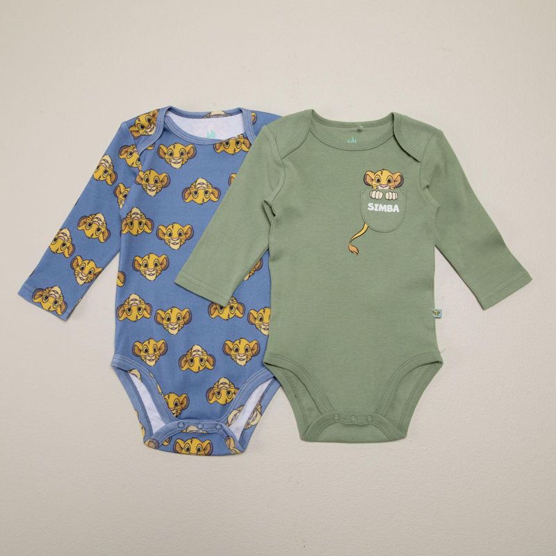  - Body Bebé niño Pack de 2 unidades en Algodón Rey Leon