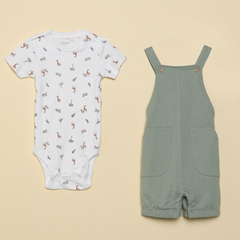 YAMP - Conjunto Jardinera + Body para Bebé niño en Algodón Yamp