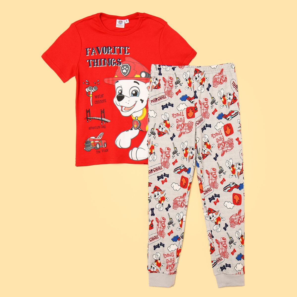 PAW PATROL - Pijama para Niño 2 piezas Cintura elásticada Paw Patrol Manga corta Paw Patrol
