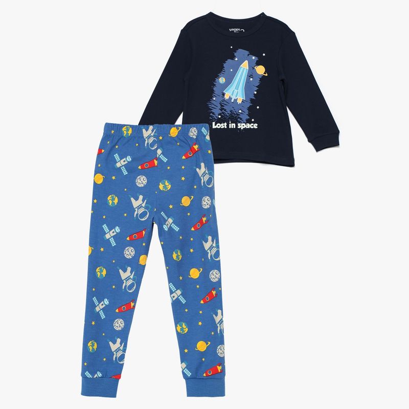 YAMP - Pijama para Niño 2 piezas con Estampado Cintura elásticada Manga larga de Algodón Yamp