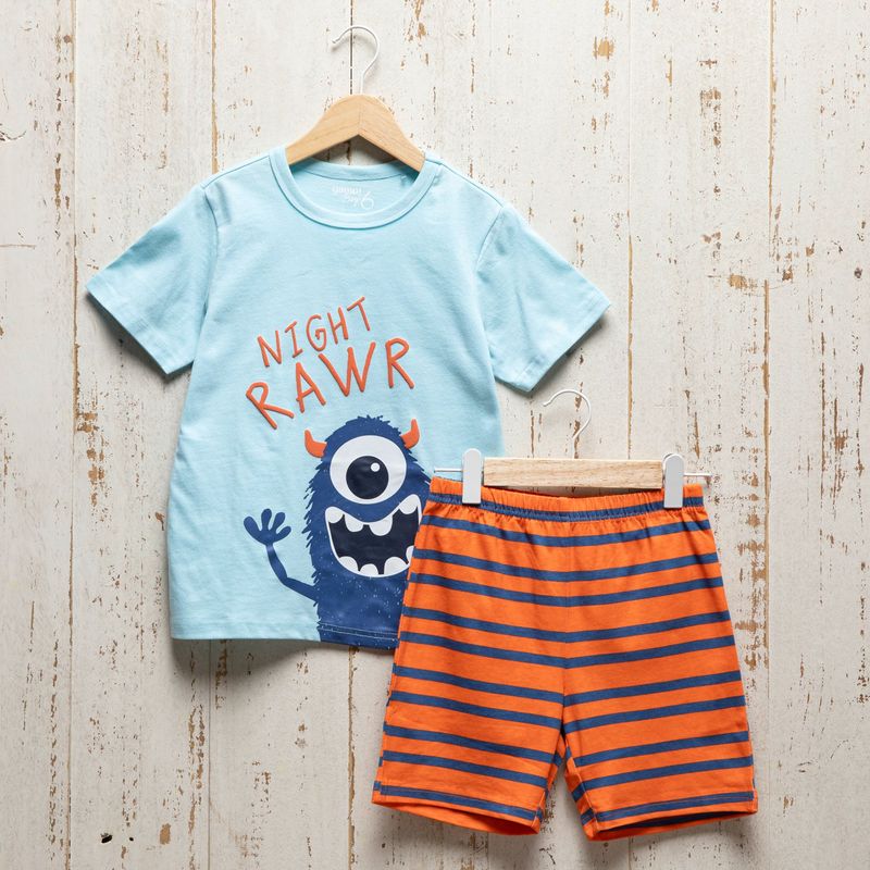 YAMP - Pijama para Niño 2 piezas con Estampado Cintura elásticada Manga corta de Algodón Yamp