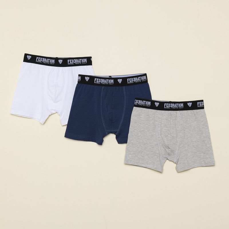 FEDERATION - Boxer Niño Pack de 3 unidades de Algodón Federation