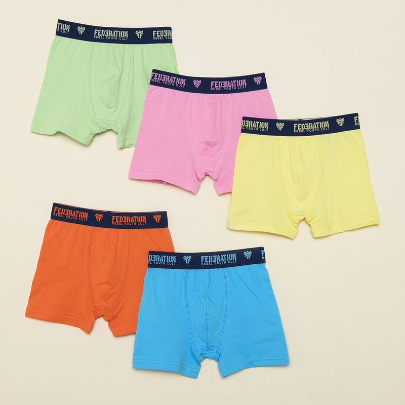 FEDERATION - Boxer Niño Pack de 5 unidades de Algodón Federation