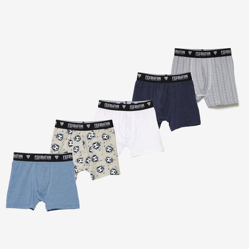 FEDERATION - Boxer Niño Pack de 5 unidades de Algodón Federation