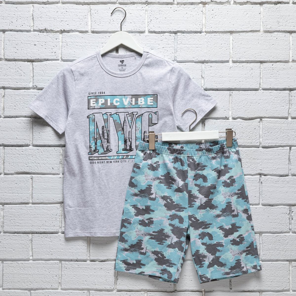 FEDERATION - Pijama Niño con Estampado Cintura elásticada Manga corta Federation