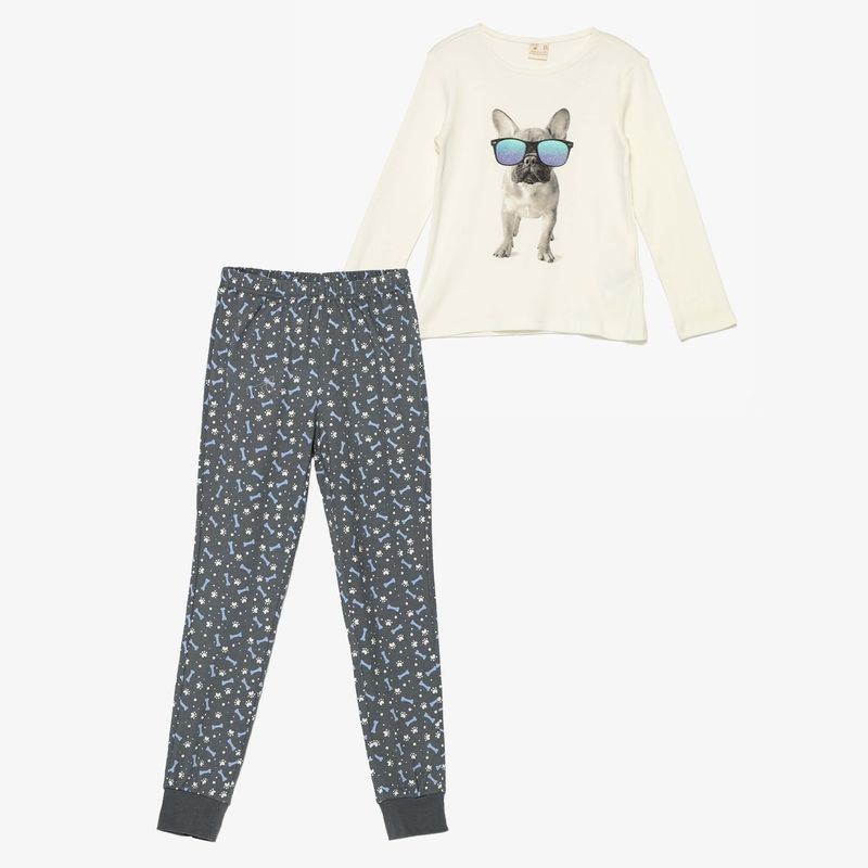 ELV - Pijama para Niña 2 piezas Cintura elásticada Manga larga de Algodón ELV