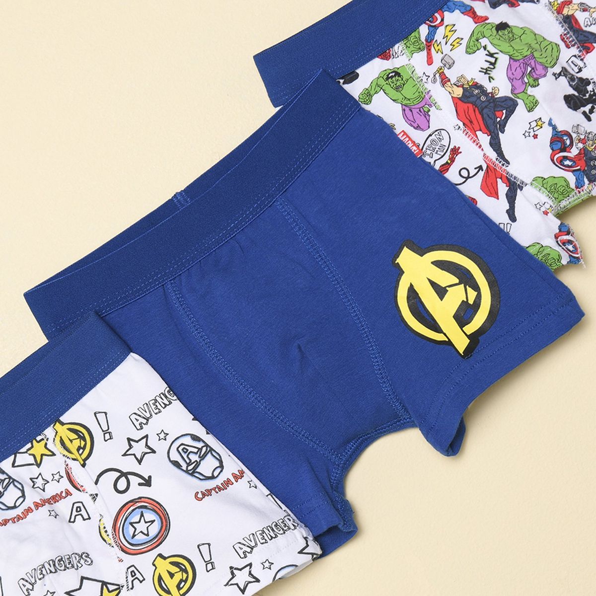 MARVEL - Boxer Niño Pack 3 unidades de Algodón Avengers