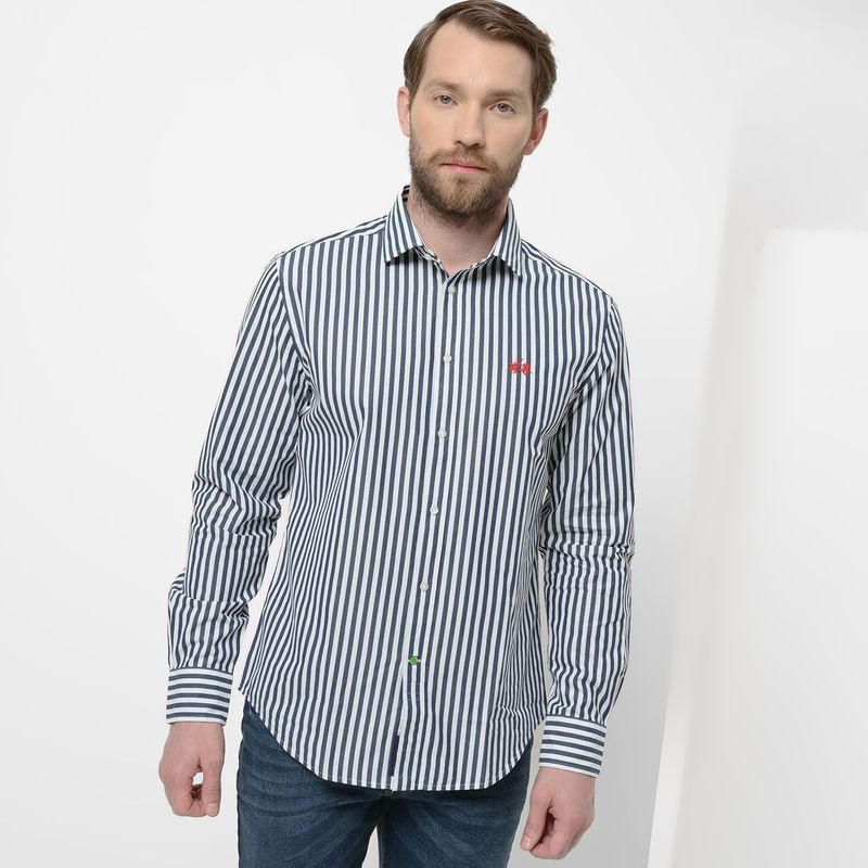 LA MARTINA - Camisa Hombre Manga larga Slim Algodón La Martina