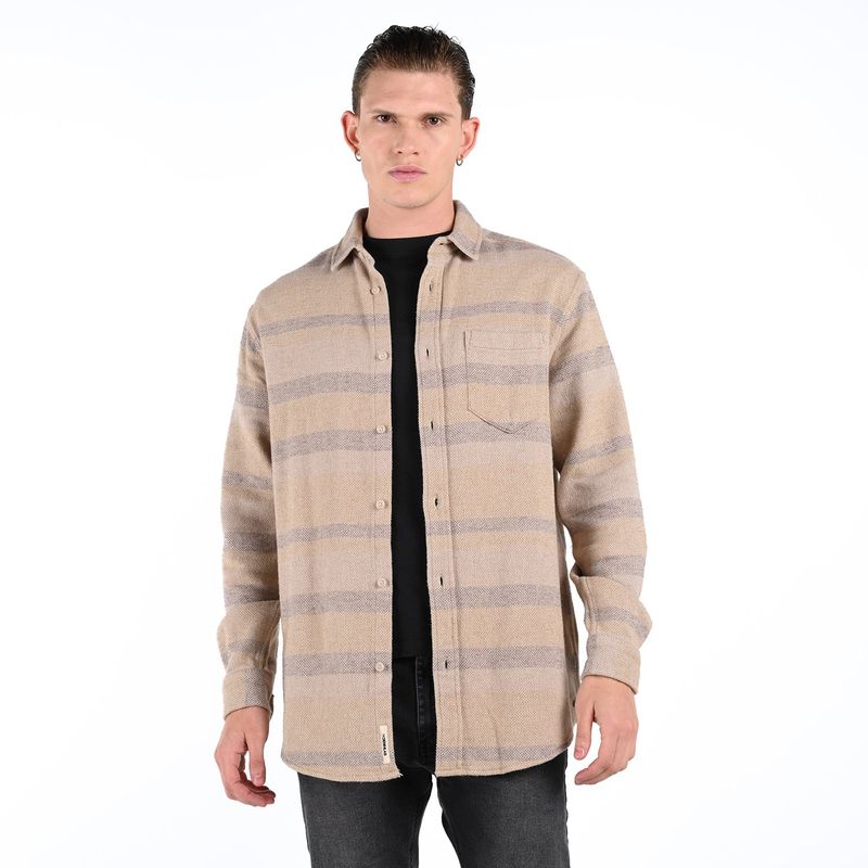 DENIMLAB - Camisa Hombre de Rayas Manga larga de Algodón Denimlab