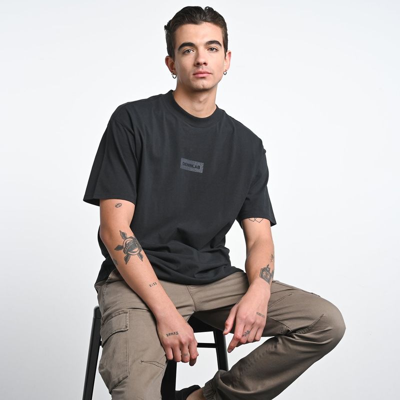 DENIMLAB - Camiseta Hombre Manga corta Oversize de Algodón Denimlab