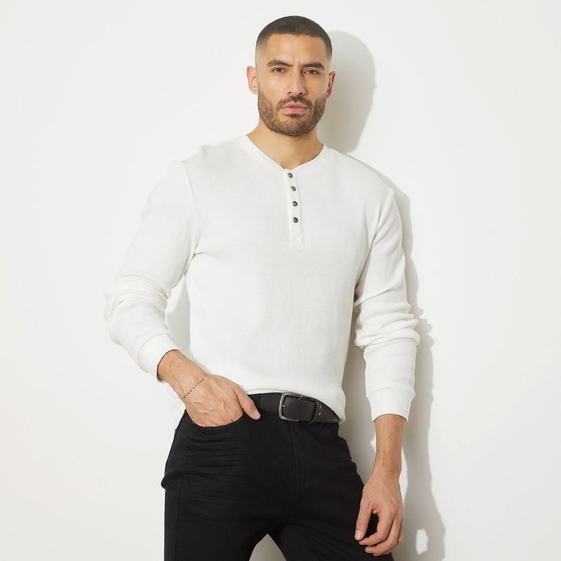 MOSSIMO - Camiseta Hombre Manga larga de Algodón Mossimo