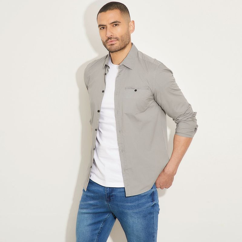 MOSSIMO - Camisa Hombre Manga larga de Algodón Mossimo