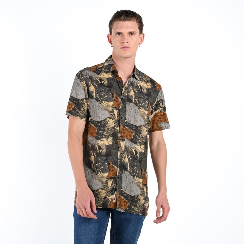 DENIMLAB - Camisa Hombre con Estampado Manga corta Denimlab