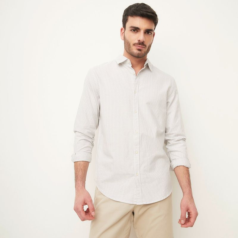 BASEMENT - Camisa Hombre Manga larga de Algodón Basement