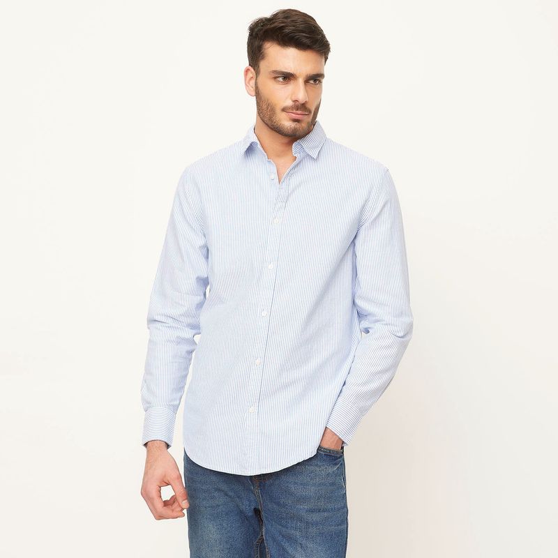 BASEMENT - Camisa Hombre Manga larga de Algodón Basement