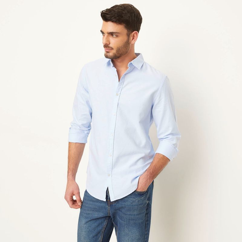 BASEMENT - Camisa Hombre Manga larga de Algodón Basement
