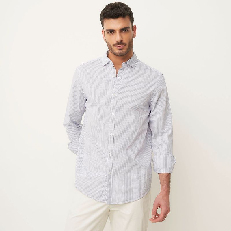 BASEMENT - Camisa Hombre Manga larga Slim Algodón Basement