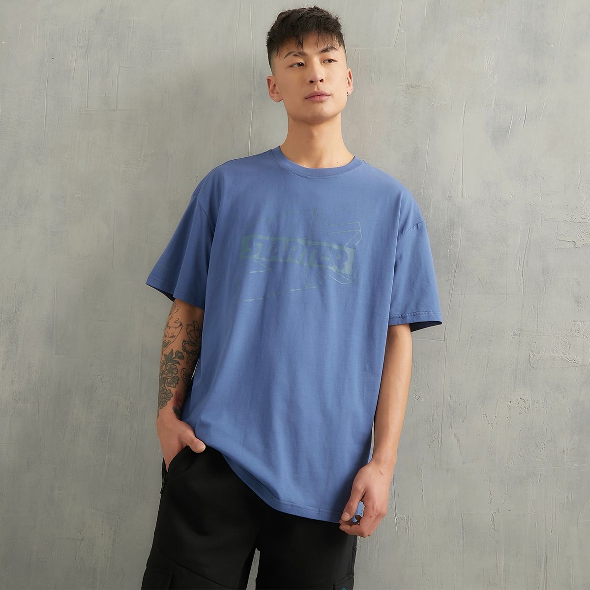 STARTER - Camiseta para Hombre Manga corta con Estampado Oversize Starter