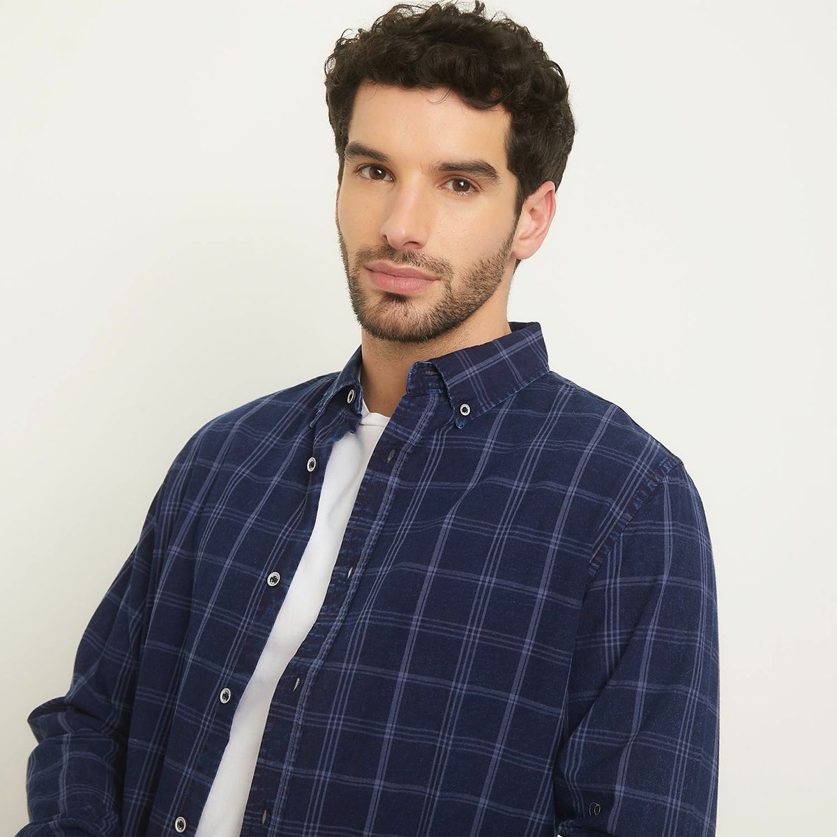 UNIVERSITY CLUB - Camisa Hombre de Cuadros Manga larga  de Algodón University Club