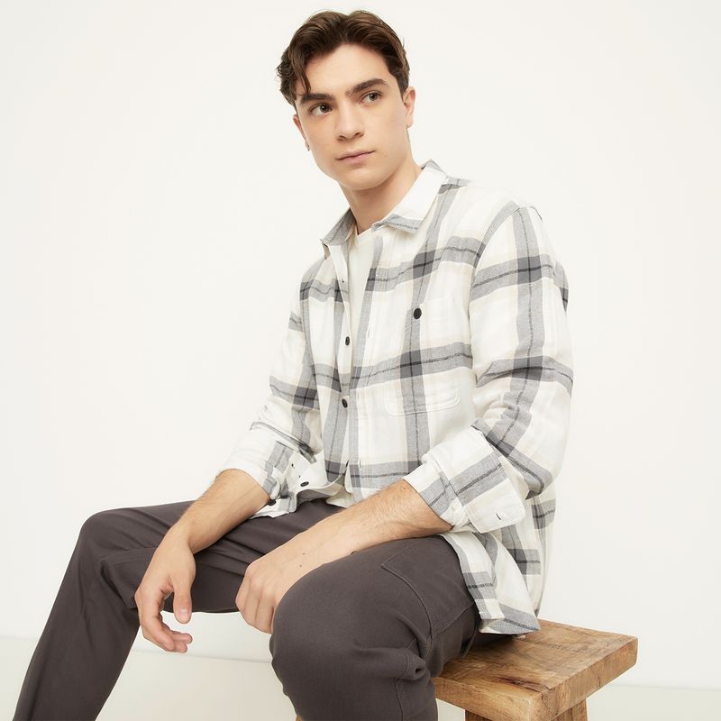 BEARCLIFF - Camisa para Hombre de Cuadros Manga larga Bearcliff