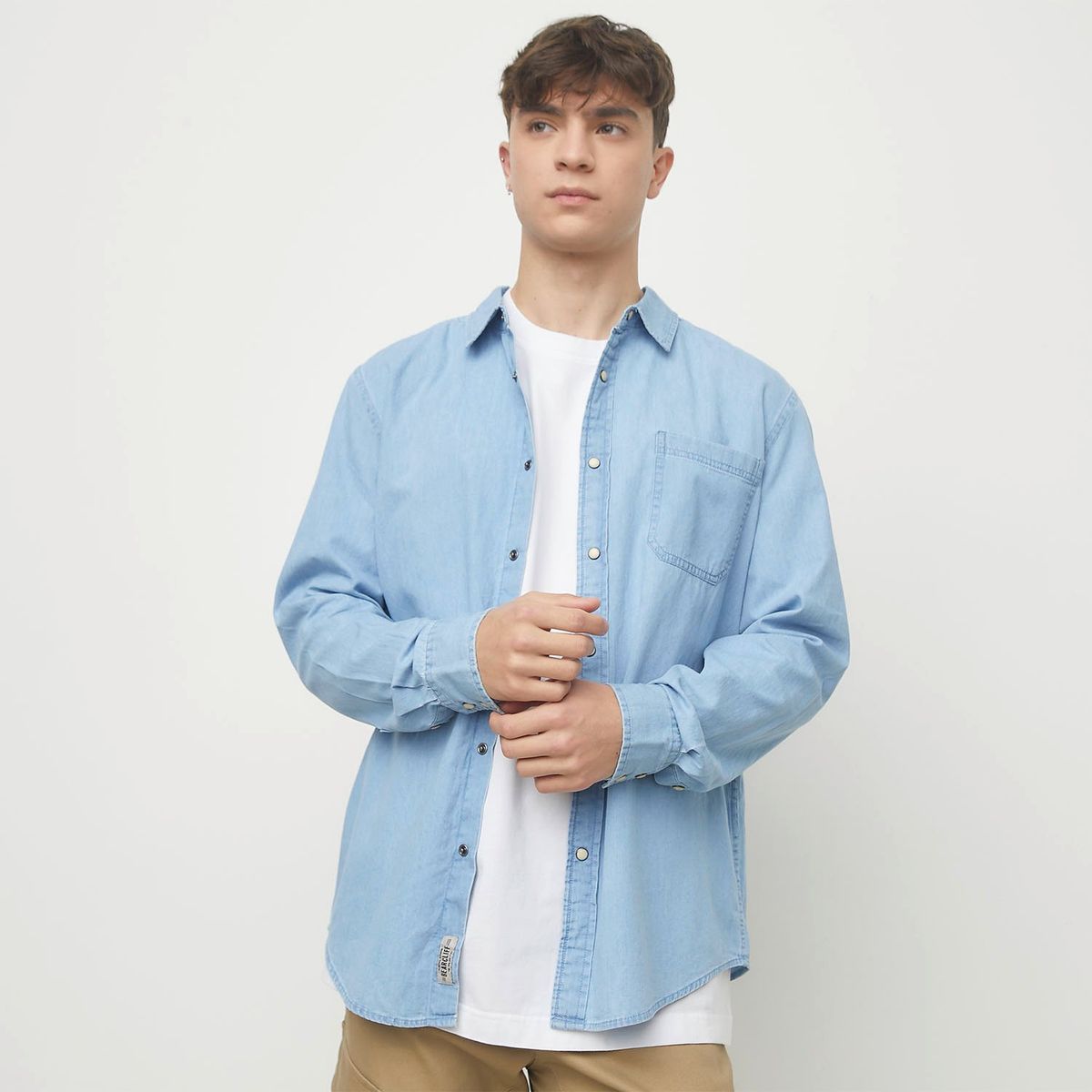 BEARCLIFF - Camisa Hombre Manga larga de Algodón Bearcliff