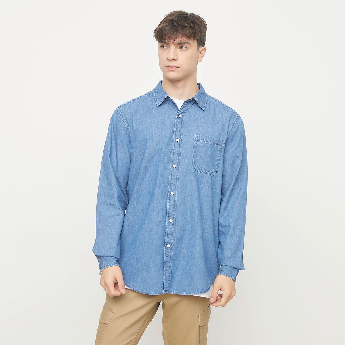 BEARCLIFF - Camisa Hombre Manga larga de Algodón Bearcliff