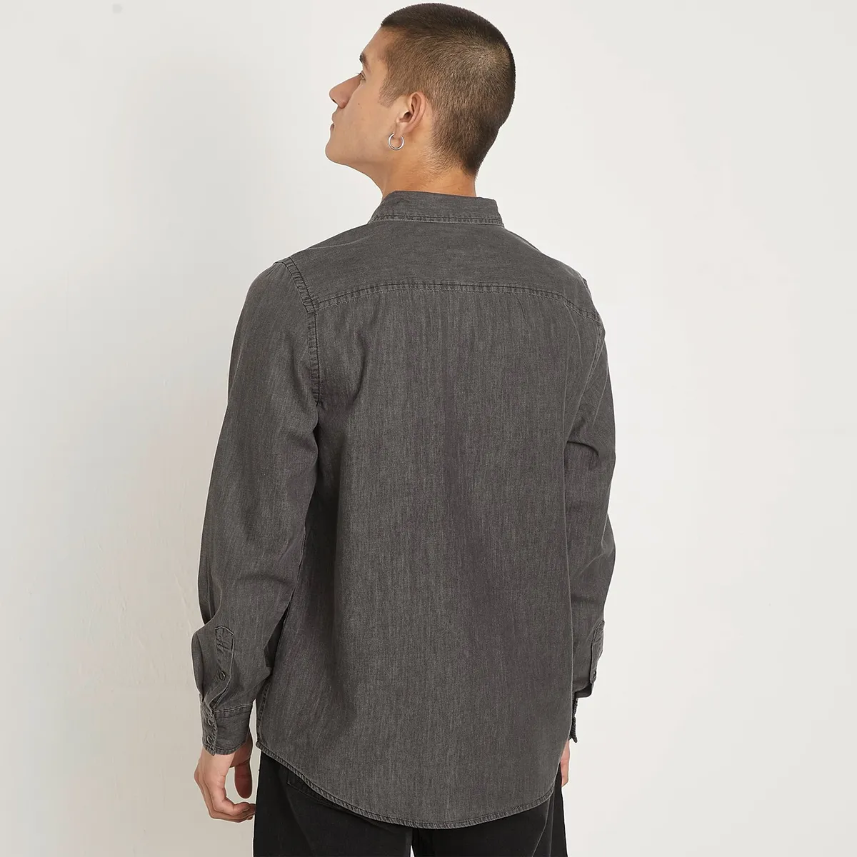 BEARCLIFF - Camisa Hombre Manga larga de Algodón Bearcliff