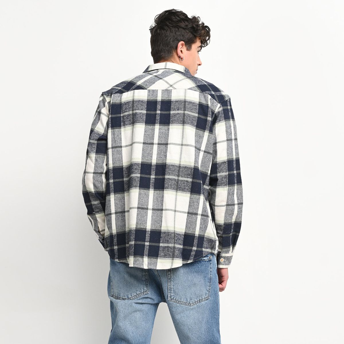 BEARCLIFF - Sobrecamisa Hombre de Cuadros de Algodón Bearcliff