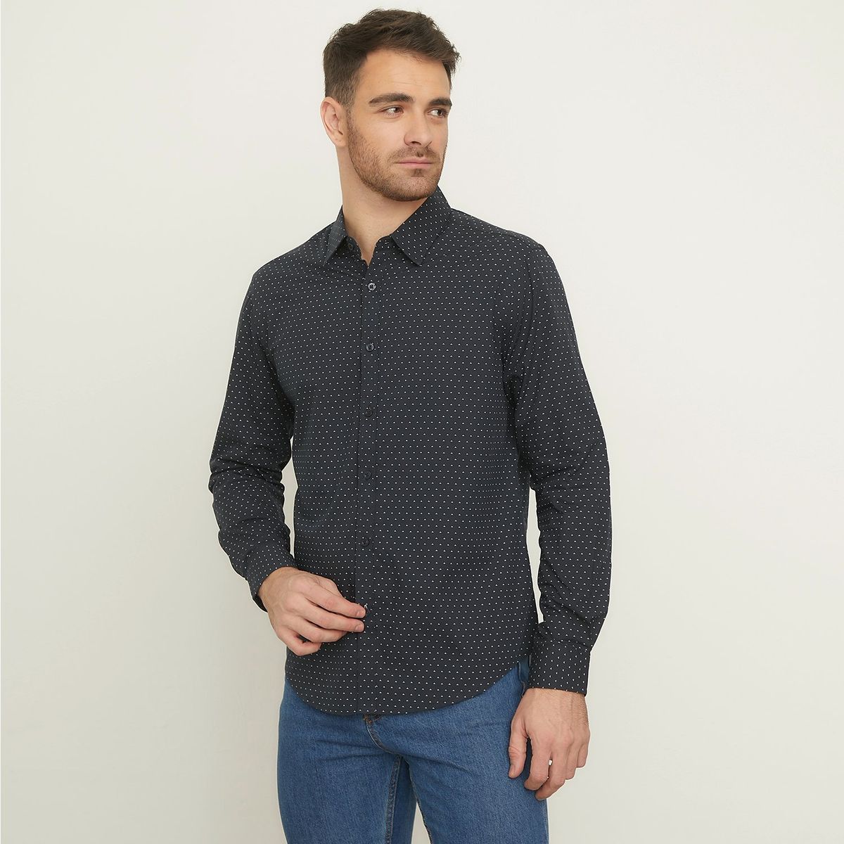 NEWPORT - Camisa Hombre Manga larga Slim Algodón Newport