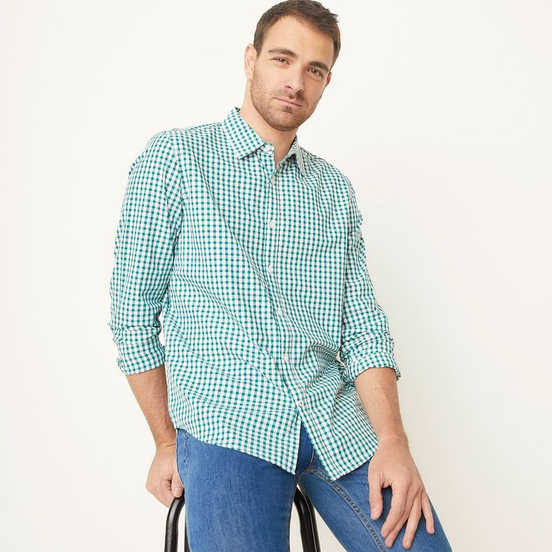 NEWPORT - Camisa Hombre de Cuadros Manga larga  de Algodón Newport