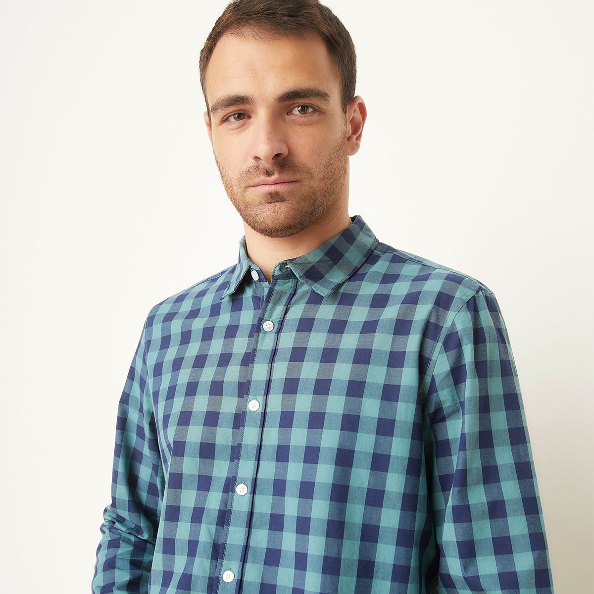 NEWPORT - Camisa Hombre de Cuadros Manga larga de Algodón Newport