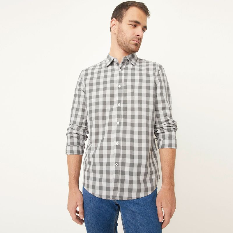 NEWPORT - Camisa Hombre de Cuadros Manga larga de Algodón Newport
