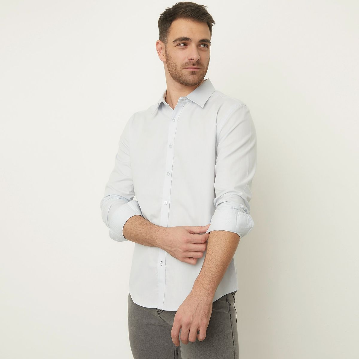 NEWPORT - Camisa Hombre Manga larga Slim Algodón Newport