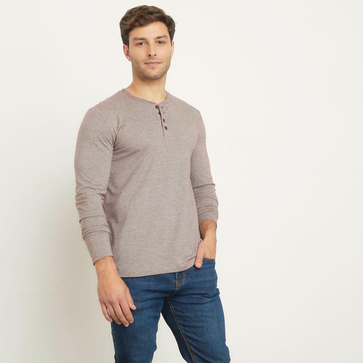 NEWPORT - Camiseta Hombre Manga larga de Algodón Newport