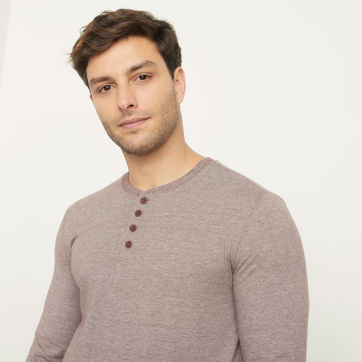 NEWPORT - Camiseta Hombre Manga larga de Algodón Newport